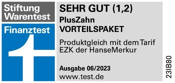  Siegel Stiftung Warentest 06/2023 - Tarif EZK Testnote 1,2