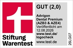 Siegel Stiftung Warentest 12.08.2026 - Tarif AZB3 & AZE4, Testnote 2,0 Gut 
