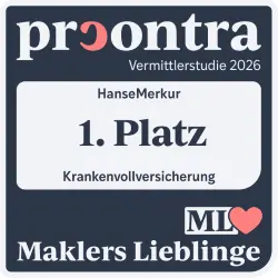 Siegel Procontra 2023 - Krankenvollversicherung Auszeichnung: 1.Platz