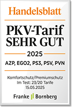 Handelsblatt - PKV-Tarif SEHR GUT