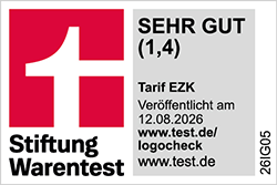 Siegel Stiftung Warentest 09/2026 - Tarif EZK, Testnote 1,4