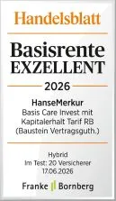 Siegel Handelsblatt 2026, Basisrente, Testnote EXZELLENT