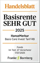 Siegel Handelsblatt 2025, Basisrente, Testnote Sehr Gut