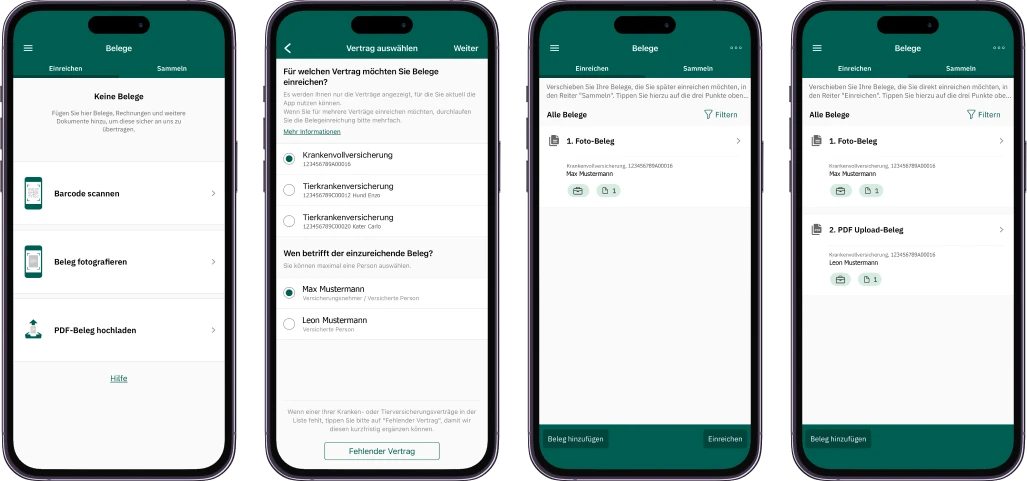 Belegerfassung und Belegsammlung in der App