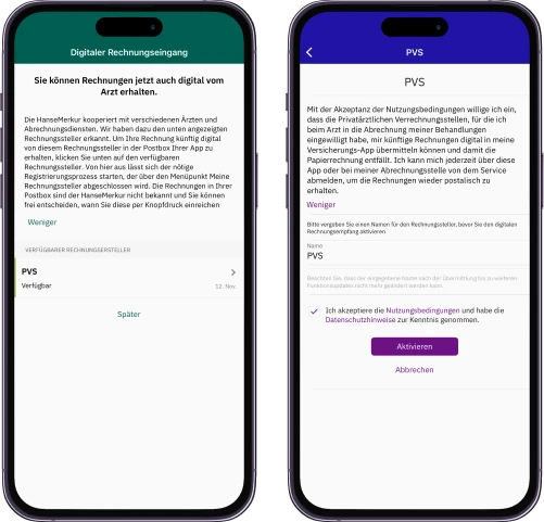 Digitaler Rechnungsempfang in der App