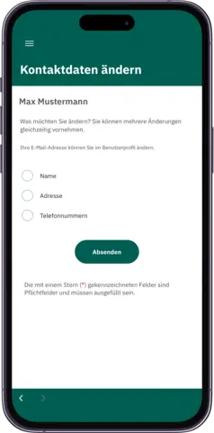 Kontaktdaten ändern in der App