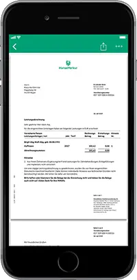 Leistungsabrechnung Bildschirm