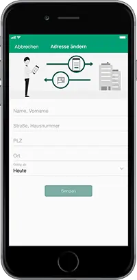 Adresse ändern Bildschirm