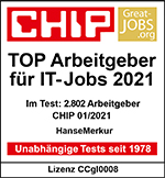 Chip - TOP Arbeitsgeber für IT-Jobs 2021 HanseMerkur